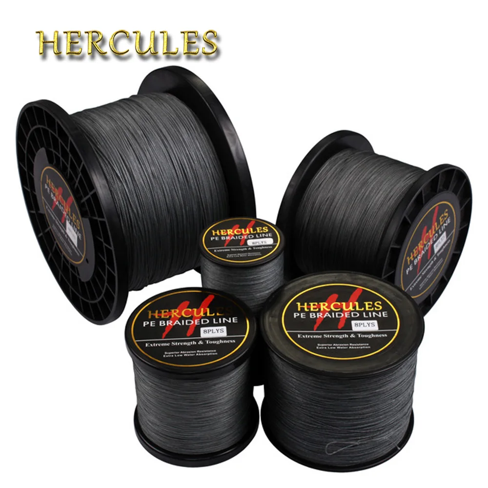 

Hercules For Fishing Wire Saltwater Fishing Braided 8 Strands Multifilament Gray 100M to 2000M Cord 10LB-200LB Super Pe