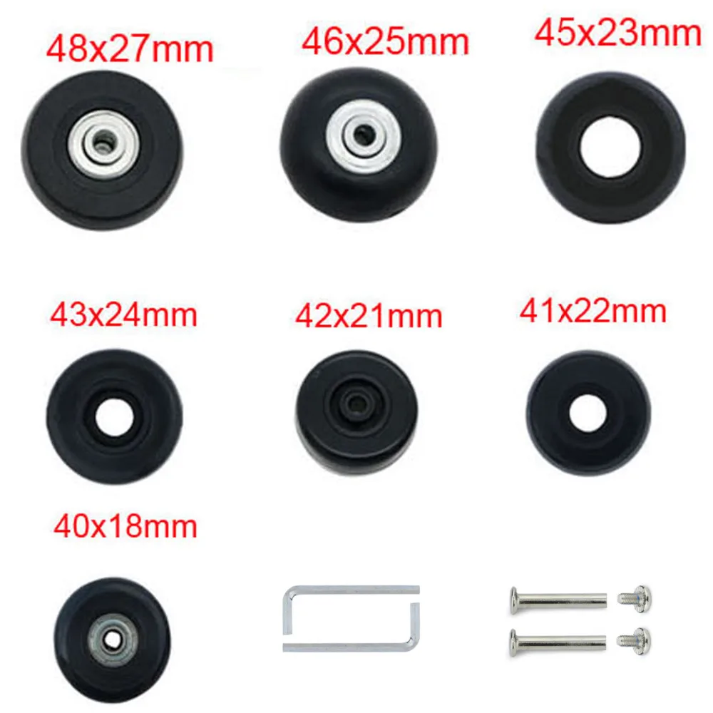 1pcluggage Wheels Repalcement Trolley Case puleggia ruota Mute accessori universali Multi-size valigia ruote Caster per bagagli