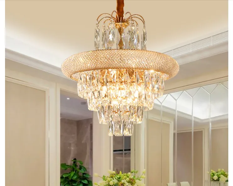 

Free Shipping Modern D55cm H55cm LED Golden Crystal Pendant Lamp Lighting, Lustre De Crystal,Lustres De cristal Hanging Lights