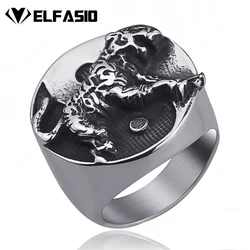 Men's Tiger Yin and yang tai chi Chinese Style Stainless Steel Ring Fashion Jewelry US Size 8-13