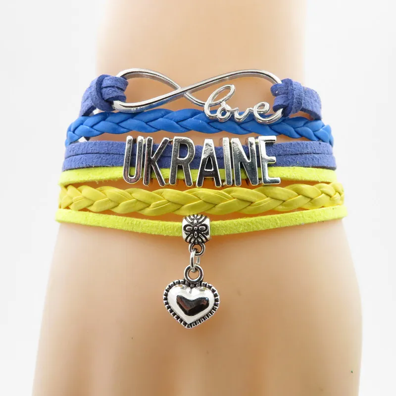 Love Ukraine Bracelet Charm Handmade Ukraine Wrap Bracelets For Women And Men Gift