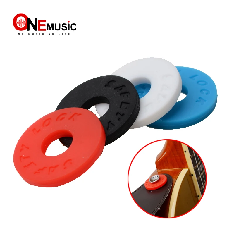 4PCS Multi Color Guitar Strap Block Rubber Safety Lock Washer for Acoustic Electric Guitar Bass Ukulele