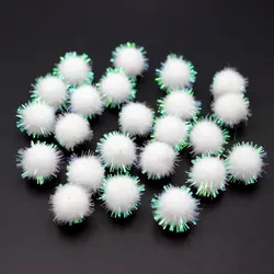 50G/lot Christmas Glitter white Sparkle Tinsel Pompom Balls Party Garlands Ornament Christmas Wreath Baby DIY Craft Supplies