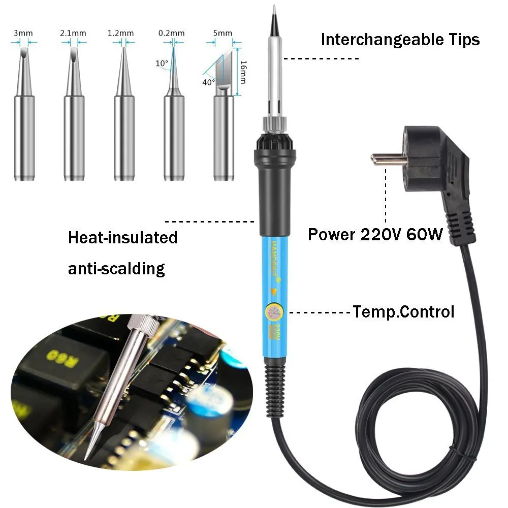 Prostormer-溶接キット60W,溶接機,温度調節可能,はんだごて,はんだ除去キット,PCB修理ドライバー