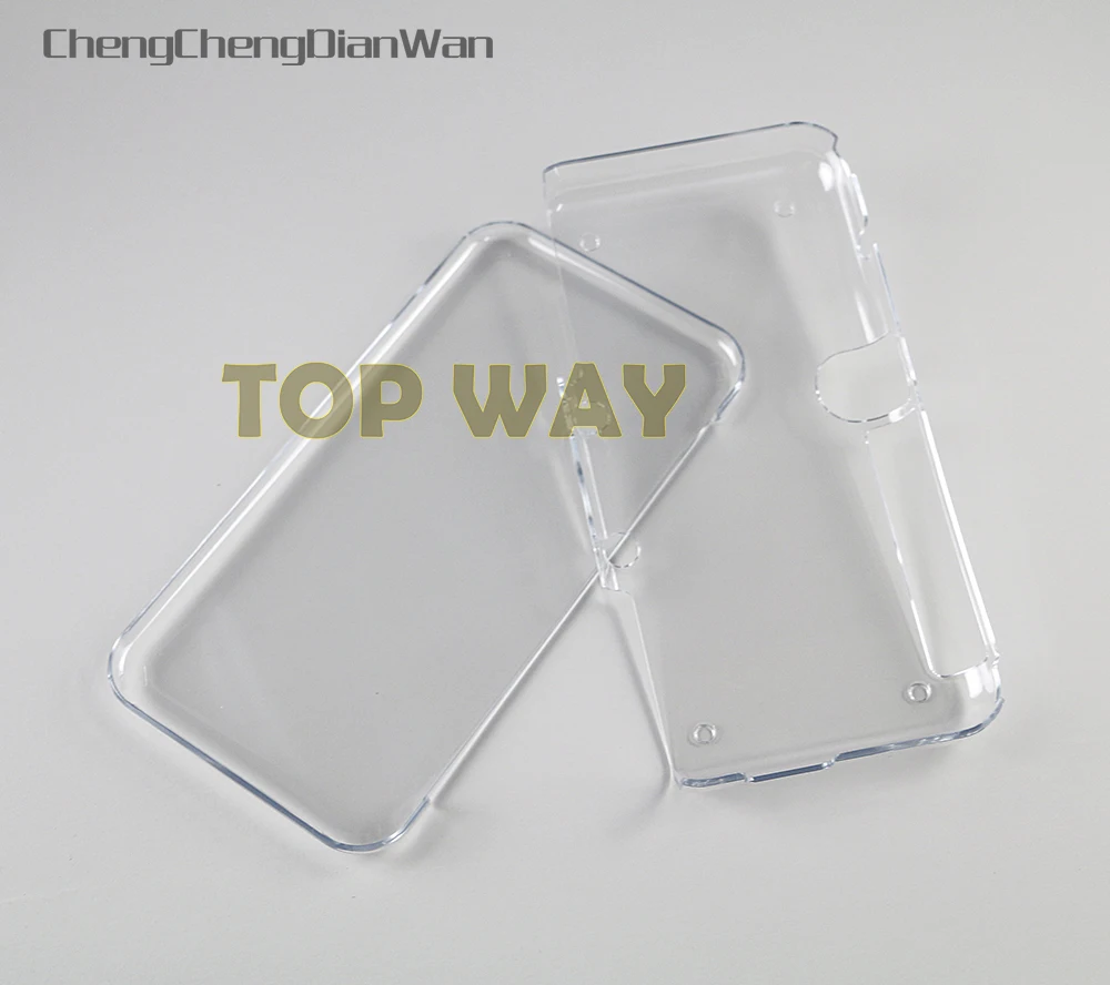 2 piezas de plástico transparente, protector de cristal duro, funda de piel para nueva consola 2DS XL con paquete