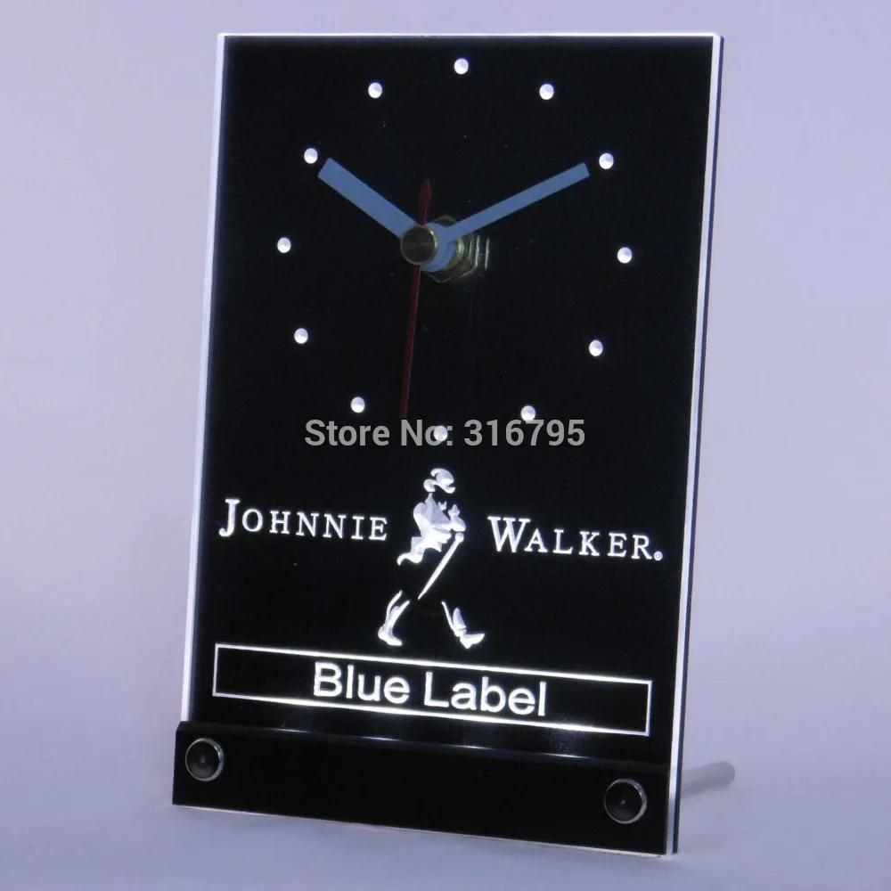 Tnc0116 جوني ووكر الأزرق تسمية ثلاثية الأبعاد LED الجدول مكتب على مدار الساعة #4