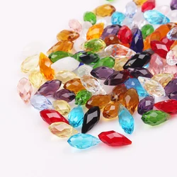 50Pcs/Lot Crystal Glass Beads 6x12mm Cute Teardrop Beads For Jewelry Making Briolette Loose Craft Bracelet DIY Beads Accessories