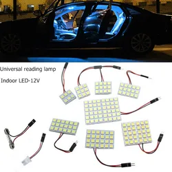 1pcs Panel de luces para coche lámpara de Interior para lectura LED lámpara de techo con T10 W5W BA9S C5W adorno BA9S 12V