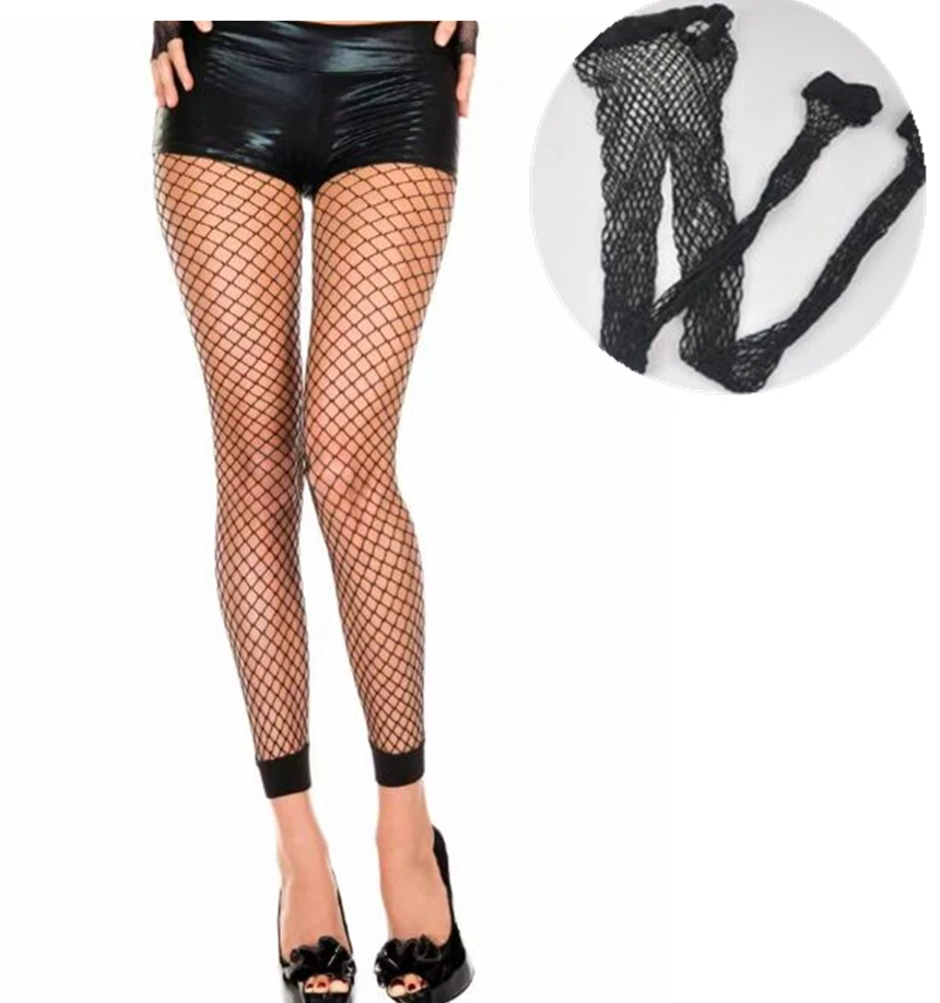 Beliebte Verkauf frauen Sexy Fishnet Neun Mesh Strümpfe Fisch Net Strumpfhosen Mesh Dessous Oberschenkel Hohe Schwarze Strumpf