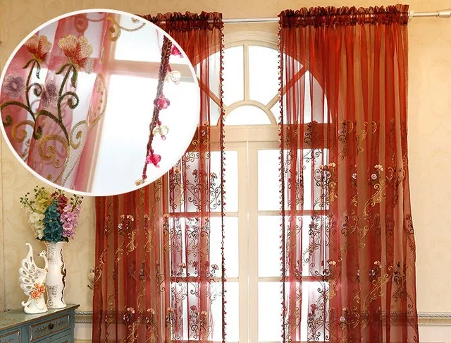 Curtains for living room bedroom  voile cortinas sheer curtain window cortina for kitchen curtains