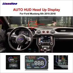 Full Function HUD Car Head Up Display For Ford Mustang 6th 2015-2018 Safe Driving Screen OBD Data Projector Windshield