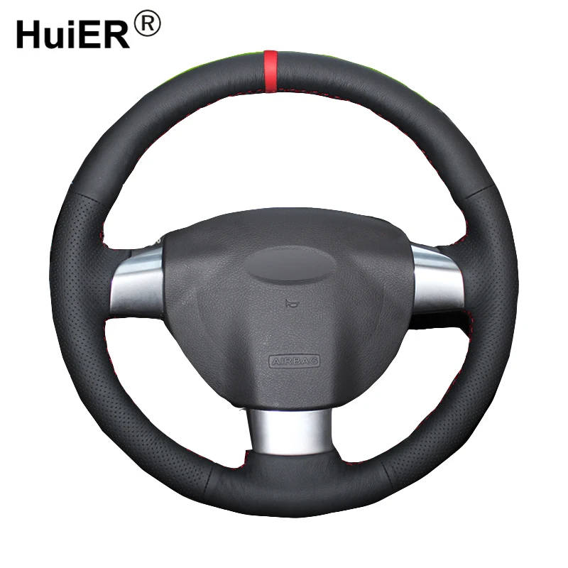 Hand Sewing Car Steering Wheel Cover For Ford Focus 2 2005 2006 2007 2008 2009 2010 2011 (3-Spoke) Braid on the Steering wheel