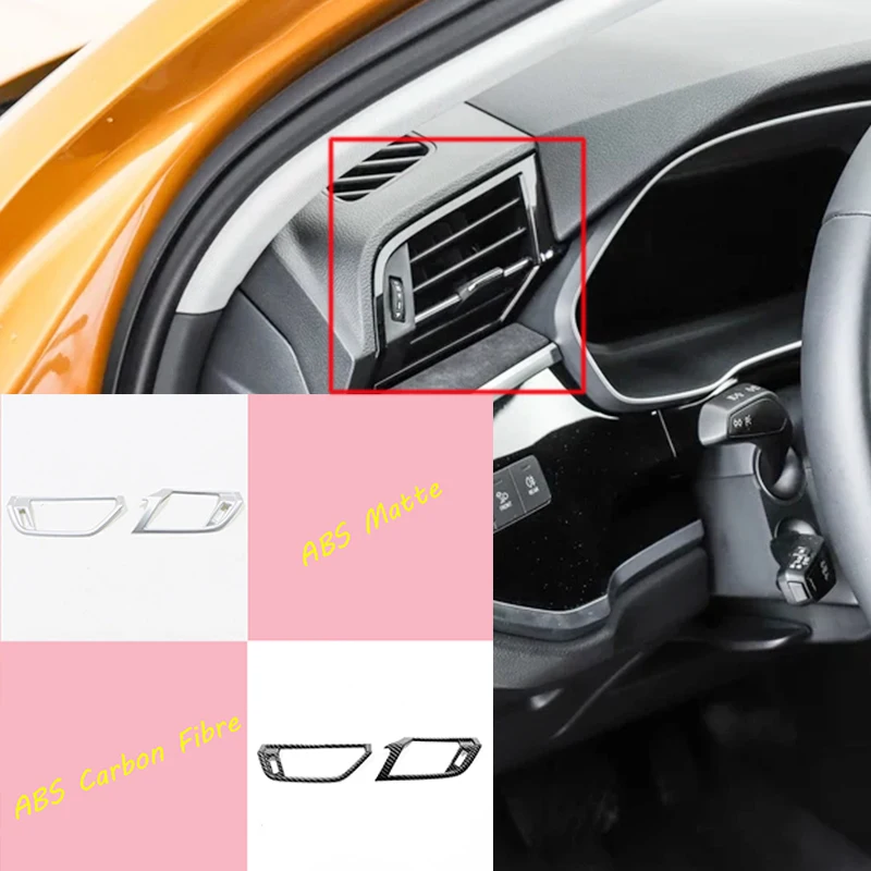 

Матовое/углеродное волокно АБС для Audi Q3 2019 2020, аксессуары, левая и правая крышка выпускного отверстия автомобиля, наклейка, Стайлинг автомобиля, 2 шт.