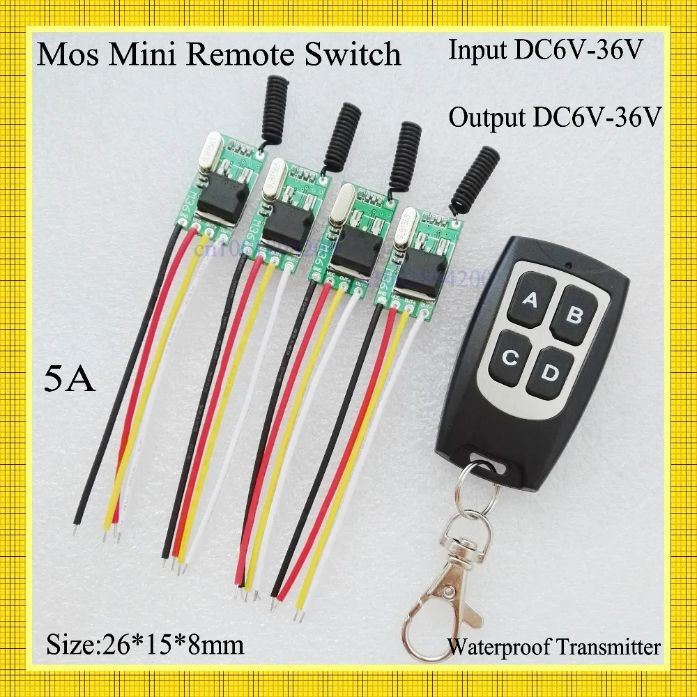 DC6V-36V 6V 7.4V 8.4V 7.6V 9V 12V 24V 16V 28V 36V Car Bus Truck Train Power Remote Control Switches Mos Receiver No Sound Micro