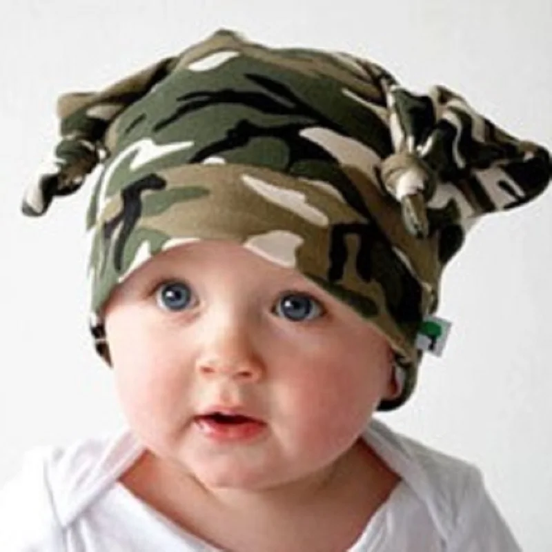 Camouflage Baby Hats Cotton Newborn Cap Camo Beanies Boys beret Hat Kids Horn Caps Children Bucket Hat Bonnet