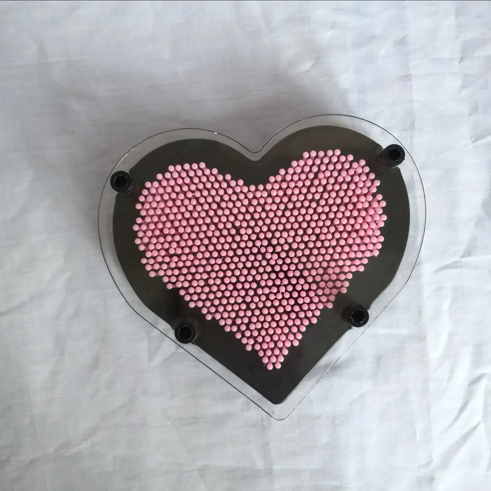 L size(210X206X60MM) Heart-shaped diy 3d pinart pin sculpture Frame Image Captor Pin Point Art Impressions