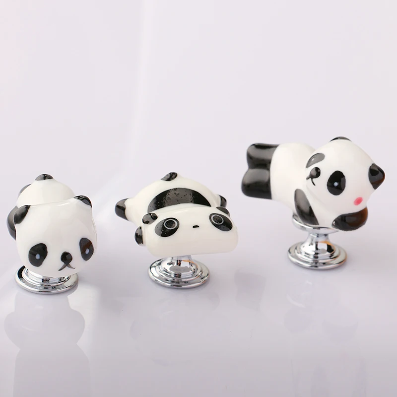 Lovely Cat Panda Bear Shape Cabinet Door Knobs, Kids room Drawer Dresser Knob Pulls Ceramic Furniture Handle