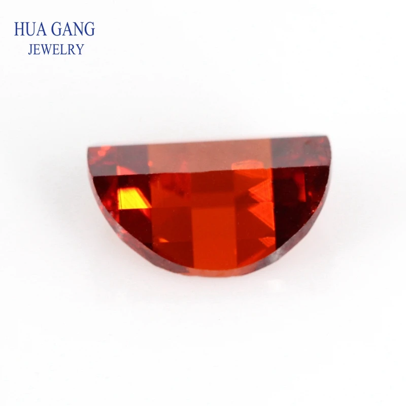 Garnet Ingots Shape Cubic Zirconia Brilliant Cut Loose CZ Stone Synthetic Gems Beads For Jewelry 5x7mm-6x8mm