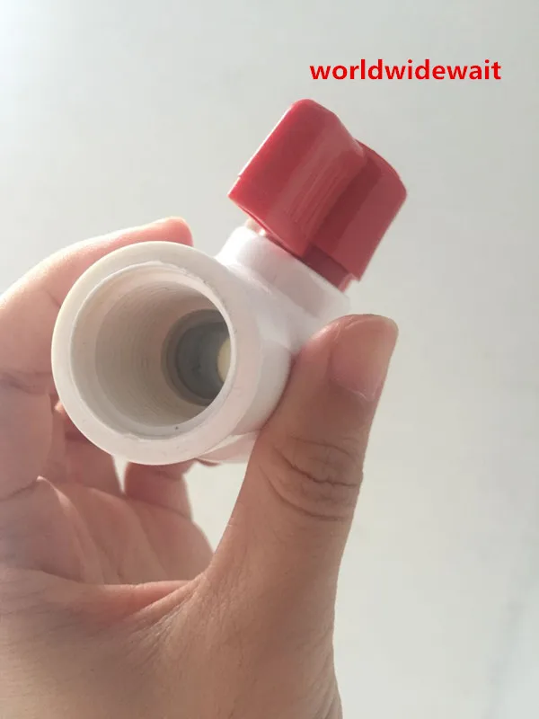 

2pcs Threaded Type 20/25/32/40/50/63mm PVC Plastic Red Handle Ball Valve Water Pipe Connectors