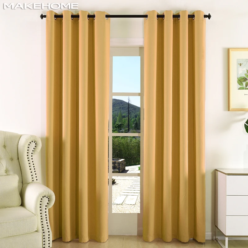 MAKEHOME Thick Fabric Solid Color Blackout Curtain Finished Window Blinds Drapes Modern Curtains for Bedroom Living Room Kirchen