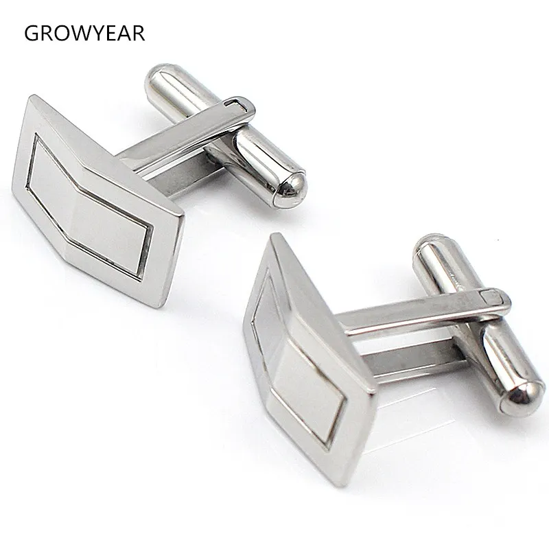 Arch Shaped Blank Stainless Steel Silver color Cufflinks For Mens Wedding Classic