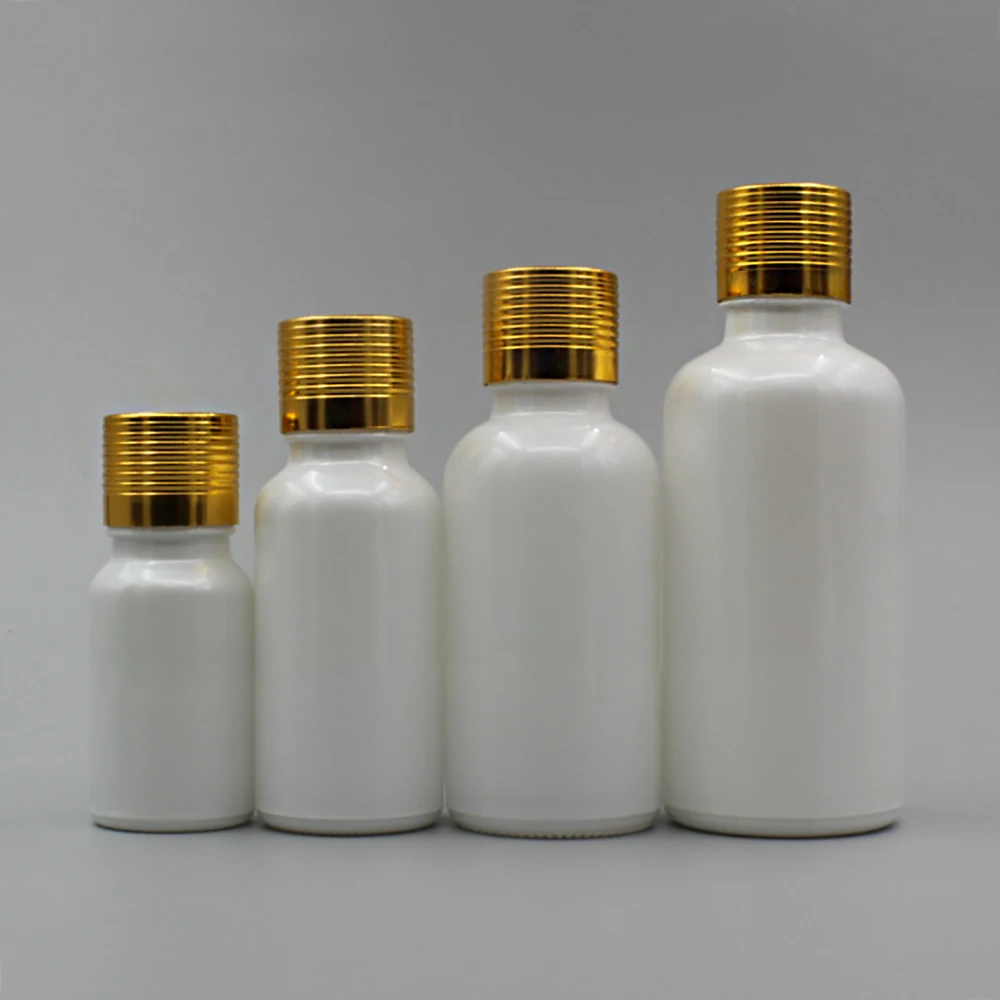 Glass 50ml Pearl White Empty Cosmetics Packaging Containers,Aromatherapy Oil Bottle