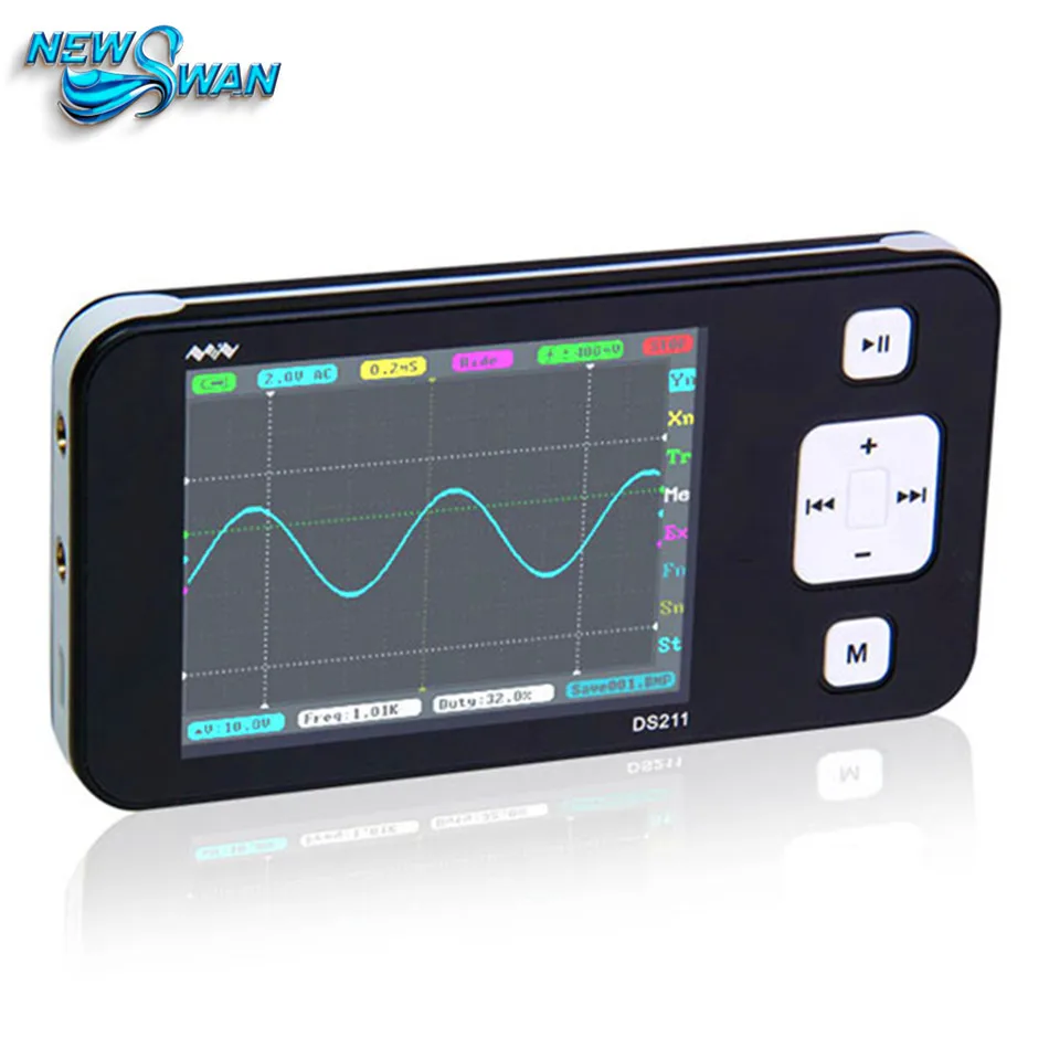 

Portable DS211 Pocket Size ARM Mini LCD Digital Oscilloscope USB 2.8 DSO211 For Oscilloscope Automotive With Oscilloscope Probes