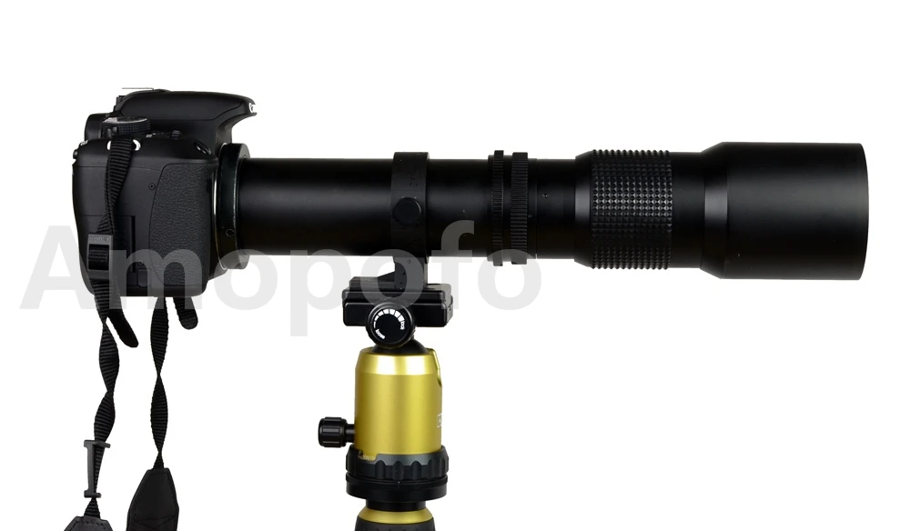 Amopofo-teleobjetivo con Zoom Manual para cámara fotográfica, lente con montaje en T, 500mm, F8.0, para Canon, Nikon, Minolta, Sony, Pentax