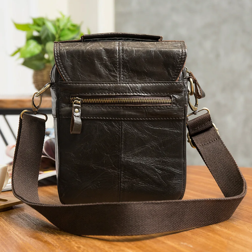 Original Leather Male Fashion Casual Tote Messenger bag Design Satchel Crossbody One Shoulder bag Tablet Pouch For Men 144