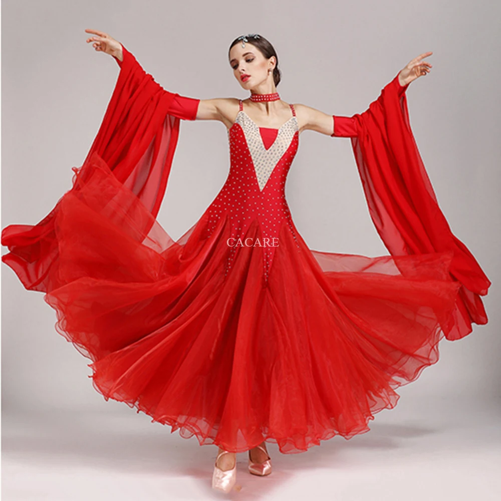 Ballroom Dance Competition Dresses Standard Dance Dresses Ballroom Waltz Dress D0577 Luxury Rhinestones Sleeveless