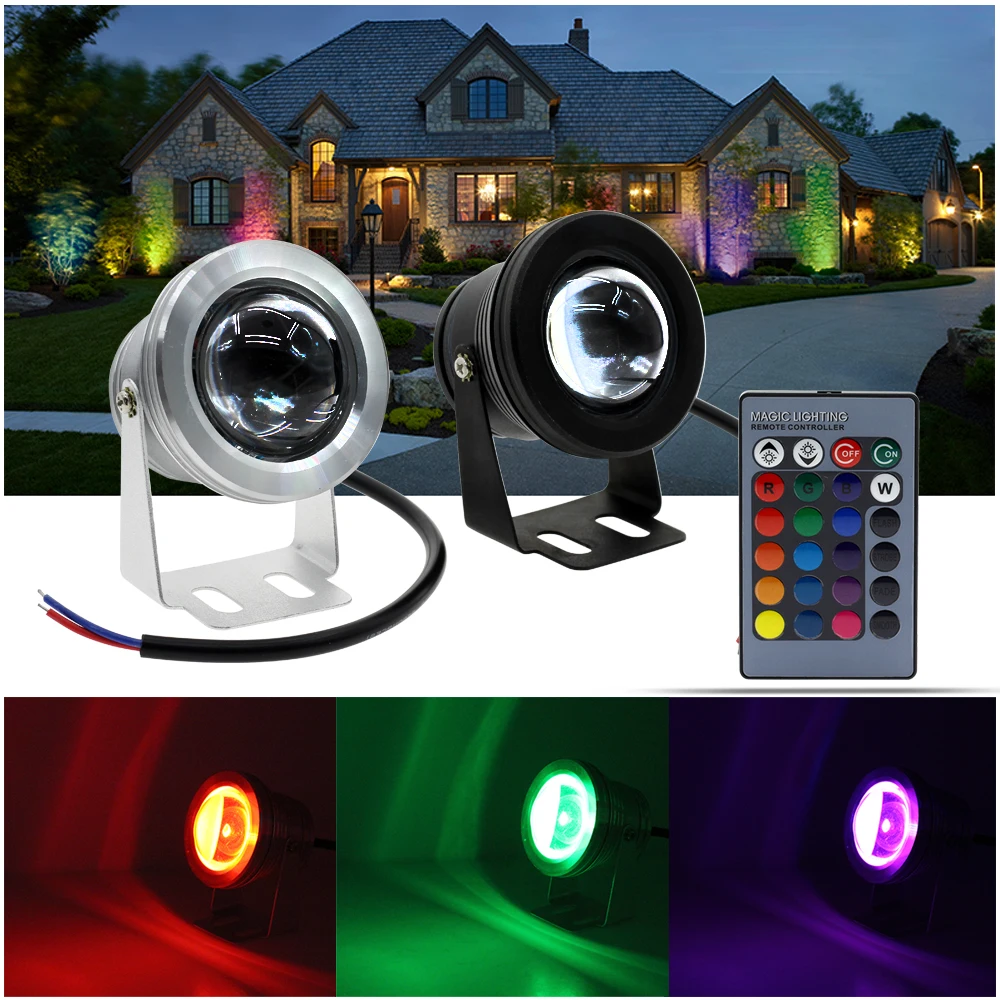 Led Underwater Light Dimmable RGB 10W 12V Led Underwater Light 16 Colors 1000LM Waterproof IP67 Fountain Pool Lamp Lighting