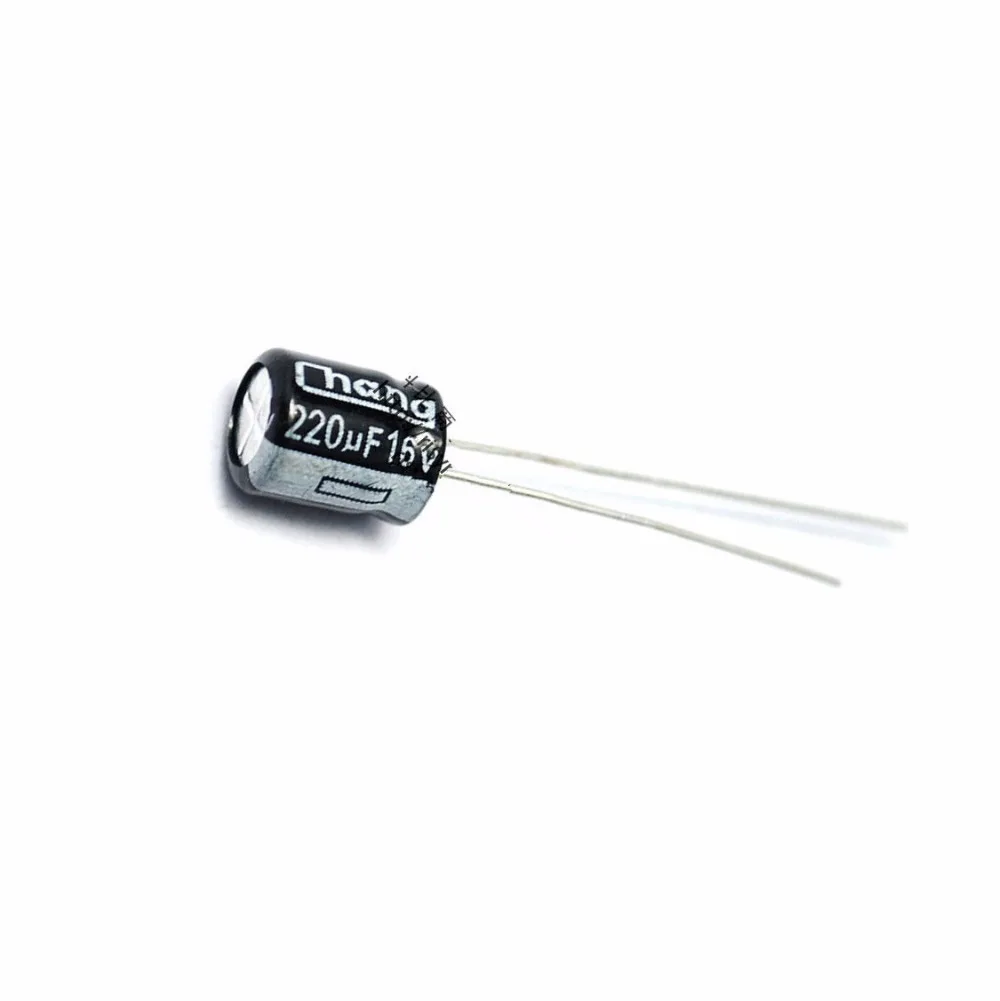 50PCS 220uF 16V Electrolytic Capacitor 6.3x7mm 105C