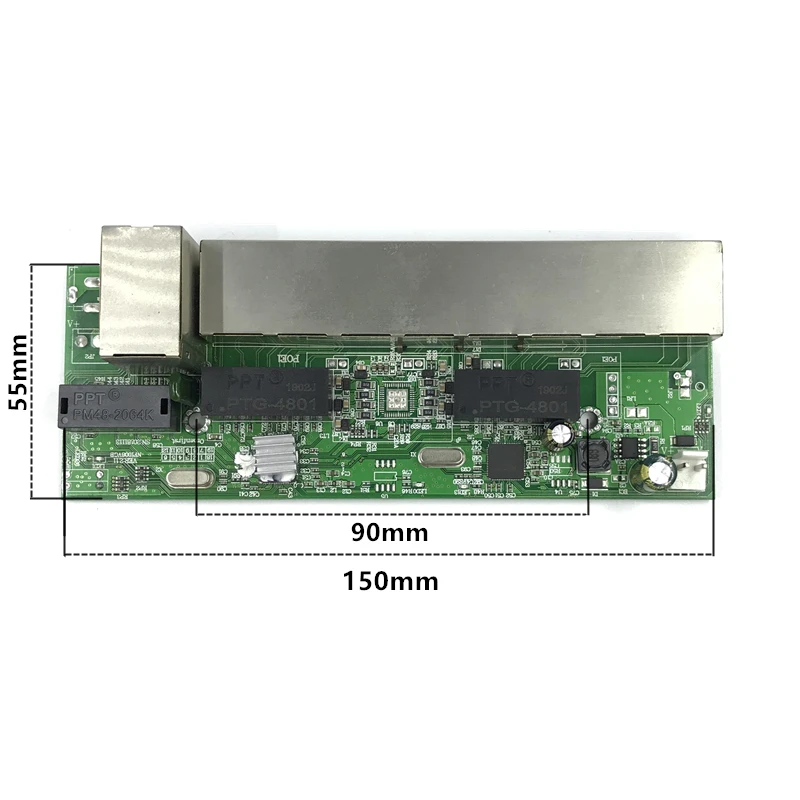 ANDDEAR-BK6 48v 8 port gigabit unmanaged poe schalter 8*100 mbps POE port; 2*100 mbps UP Link port 1*100 mbps SFP port 250m