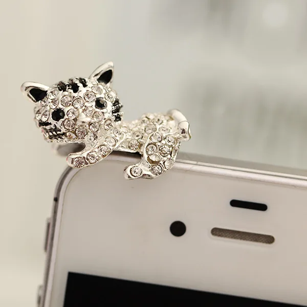 Lovely Lie Kitty Full Of Diamonds Anti Dust Plug For Iphone6 6s For Andriod And All 3.5mm Earphone Jack Plug