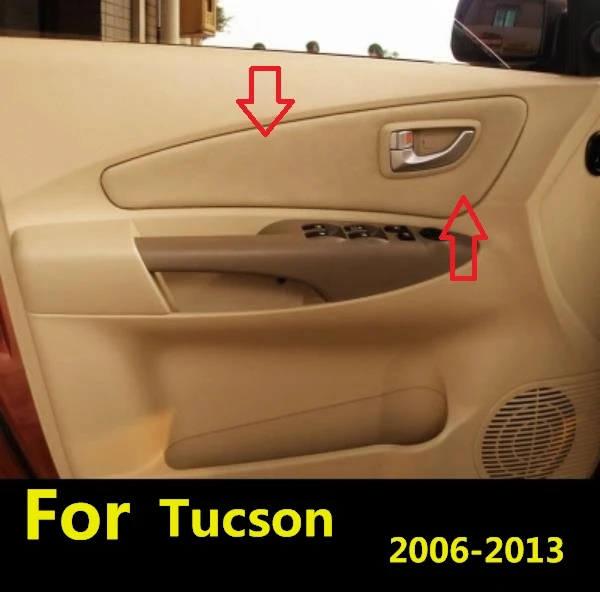 4pcs Microfiber Leather Door Panels Leather Covers For Hyundai Tucson 2006 2007 2008 2009 2010 2011 2012 2013 Car Interior