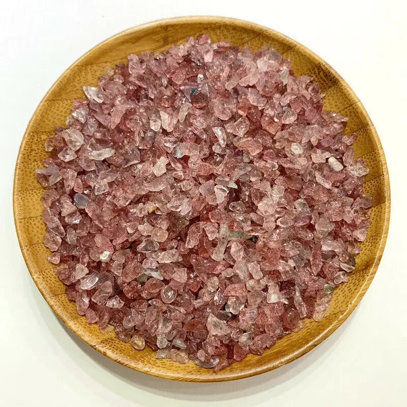 Wholesale 50g Mini Natural Strawberry Quartz Gravel Crystal Mineral Purify Degaussing Healing Crystals