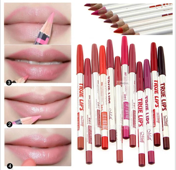 12pcs Makeup Waterproof Lipliner Pencil Professional Long Lasting Colorful Lip liner pen make up tools