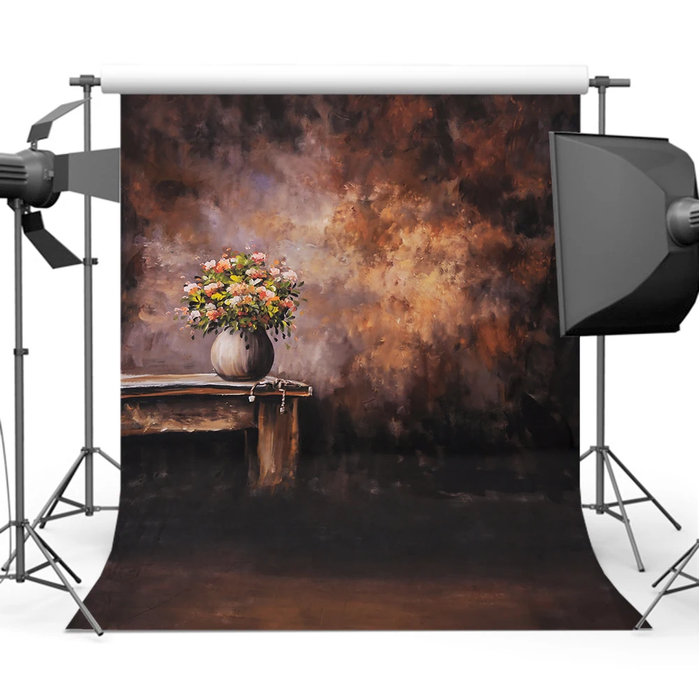 

Portrait Old Master Backdrops for Photography Oil Painting Flower Abstract Texture Vintage Hear Shot Photo Booth Studio