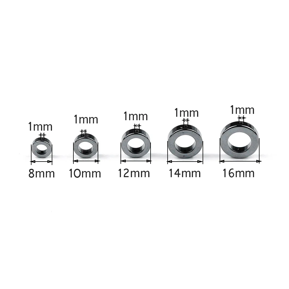 WLYeeS Natural Stone round Black Hematite bead Circle shape loose beads for Jewelry Bracelet earring Pendant Necklace Making DIY