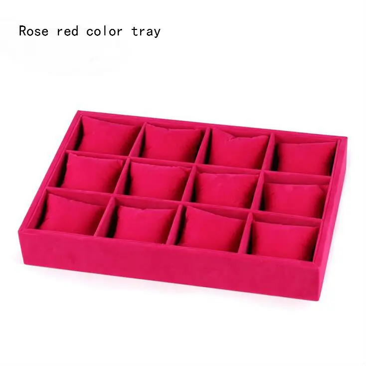 Hot selling Fashionable 12 Pillows Jewelry Box Bracelet Display Watch Holder Organizer Bangle Chain Showcase Jewelry Display