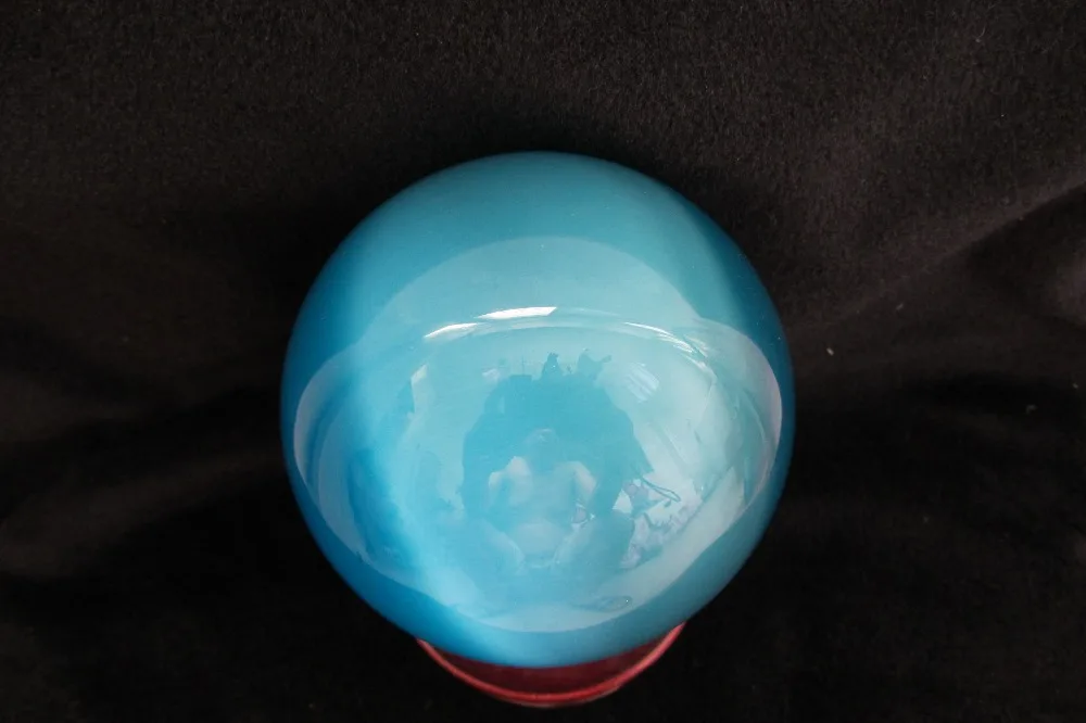 100-98mm Sky Blue Cats Eye Fiber Optic Glass Sphere  Crystal Ball  China