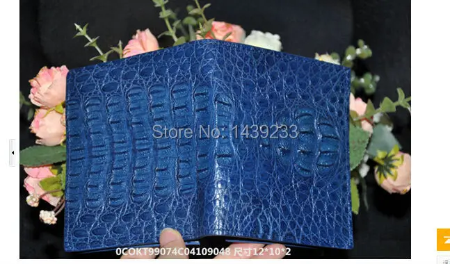 100% genuine crocodile skin leather  bi-fold wallet alligator skin wallets and purses