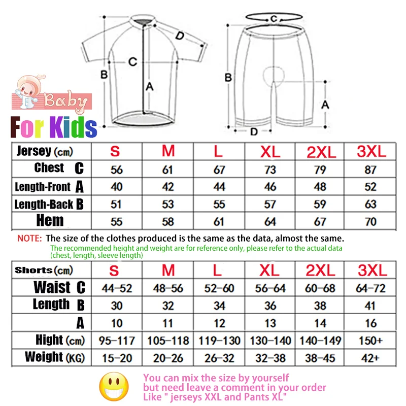 2026 Kids Cycling Jersey Sets Short Sleeve Jerseys Kid\'s Bike Shorts Outdoor Road Boys MTB Cycling Clothing Cycling Kit