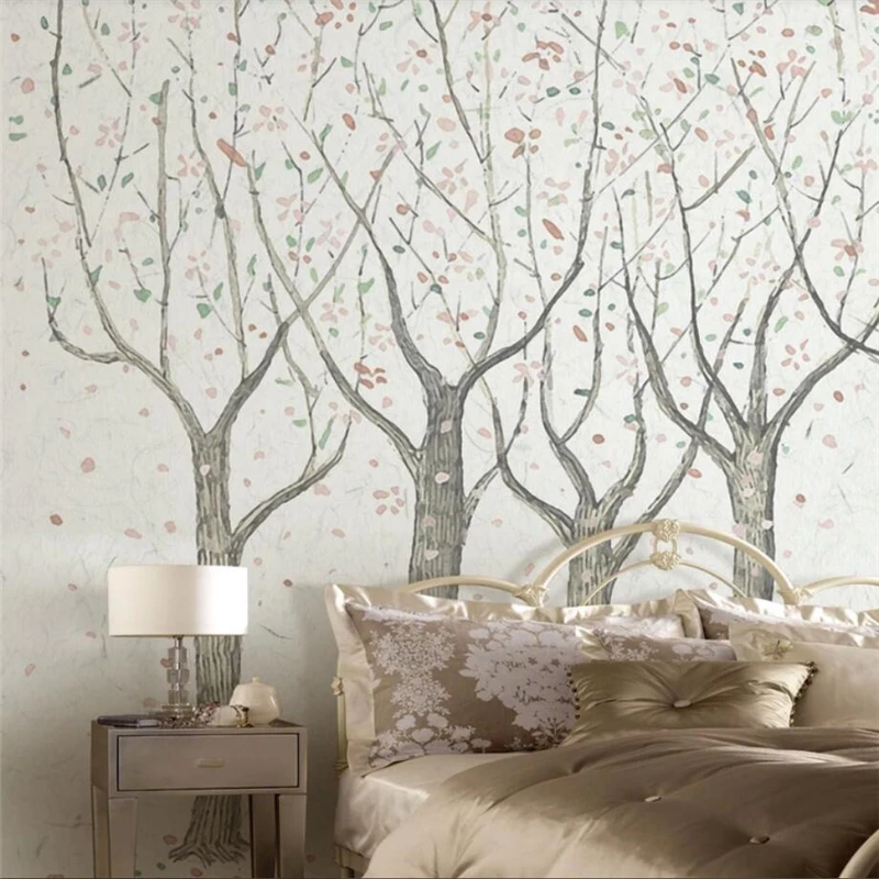 

wellyu Custom Wallpaper 3d Large Photo murals Hand painted Nostalgic Abstract Trees Sofa Background Wall paper papel de parede