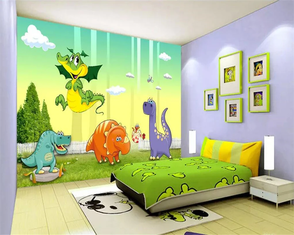 beibehang Custom wallpaper 3d Photo mura Cartoon Little Dinosaur Child living room Background Wall papel de parede 3d wallpaper