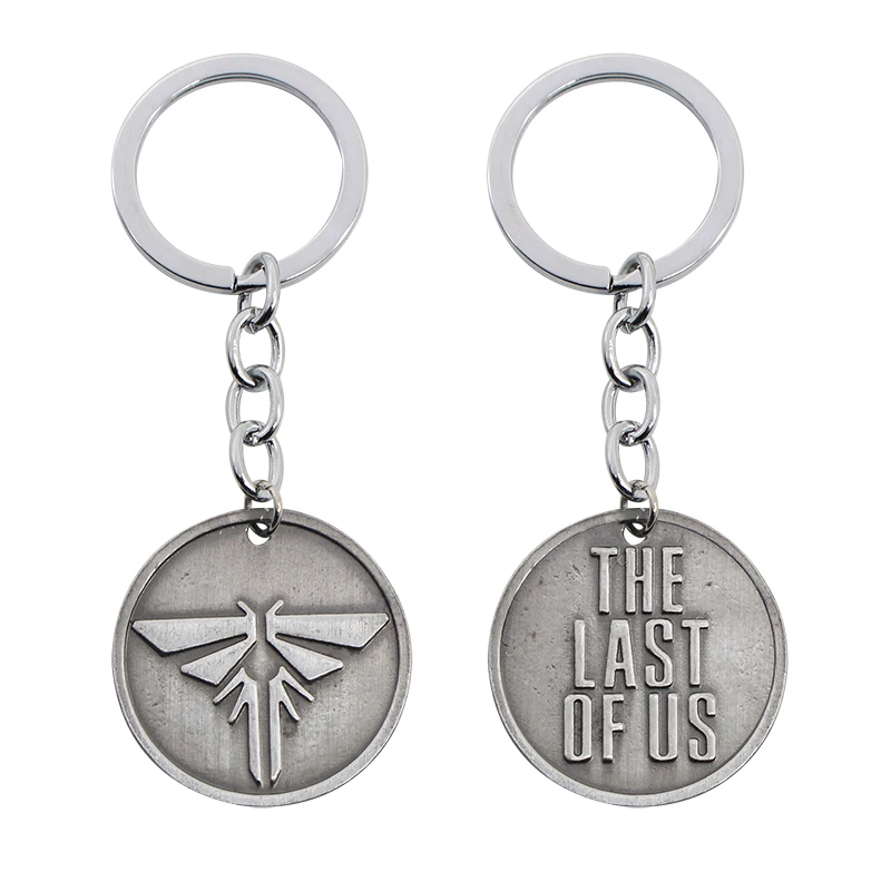 The Last Of Us 2 Keychain Firefly Logo Letter Dogtag Joel Ellie Vintage Retro Antique Pewter Keyring Key Chain Ring Wholesale