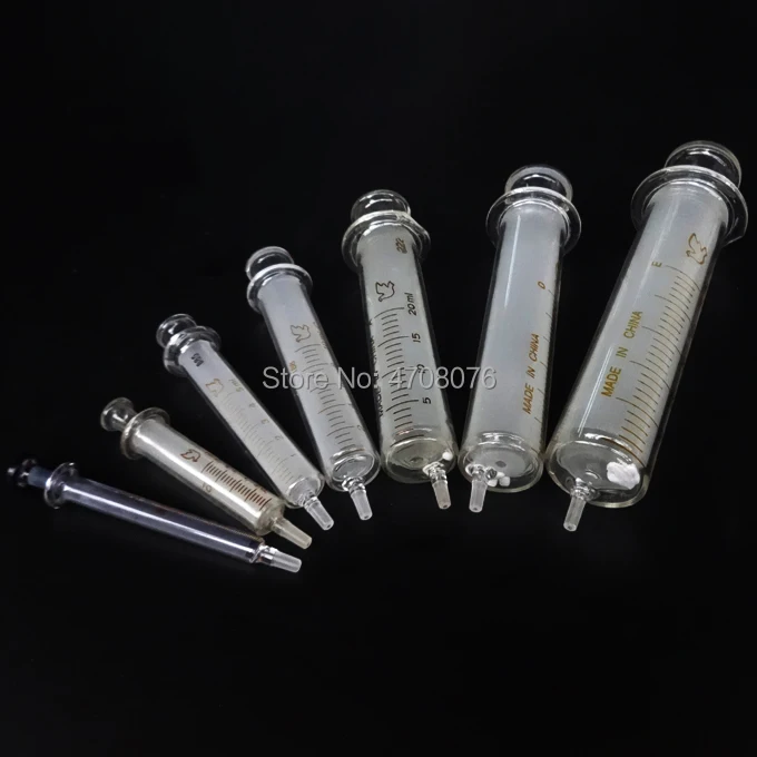 Glass syringe with plastic cover Needle tubing without pinhead Glass pipette Single nipple reusable small mouth range 1ml-100ml