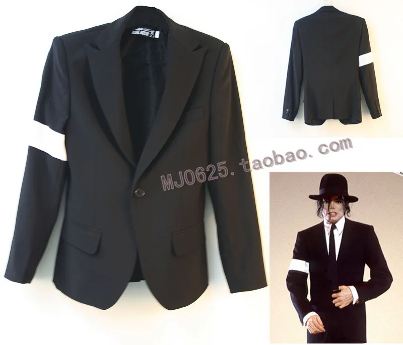 

Rare MJ Michael Jackson Dangerous BAD Black Suit Jacket with Armband Imitation Gift