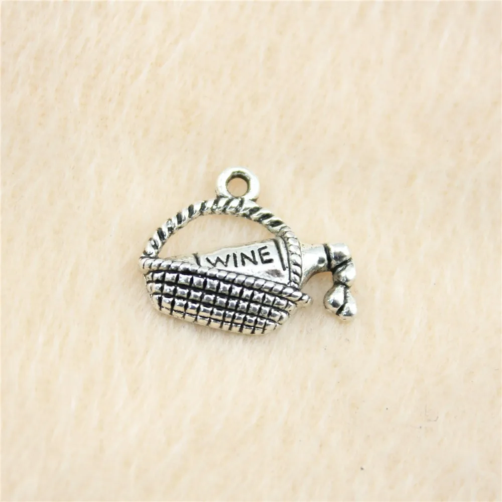 62pcs/lot 19*15mm ancient silver Wine charm Pendants DIY jewelry for bracelet necklace earring