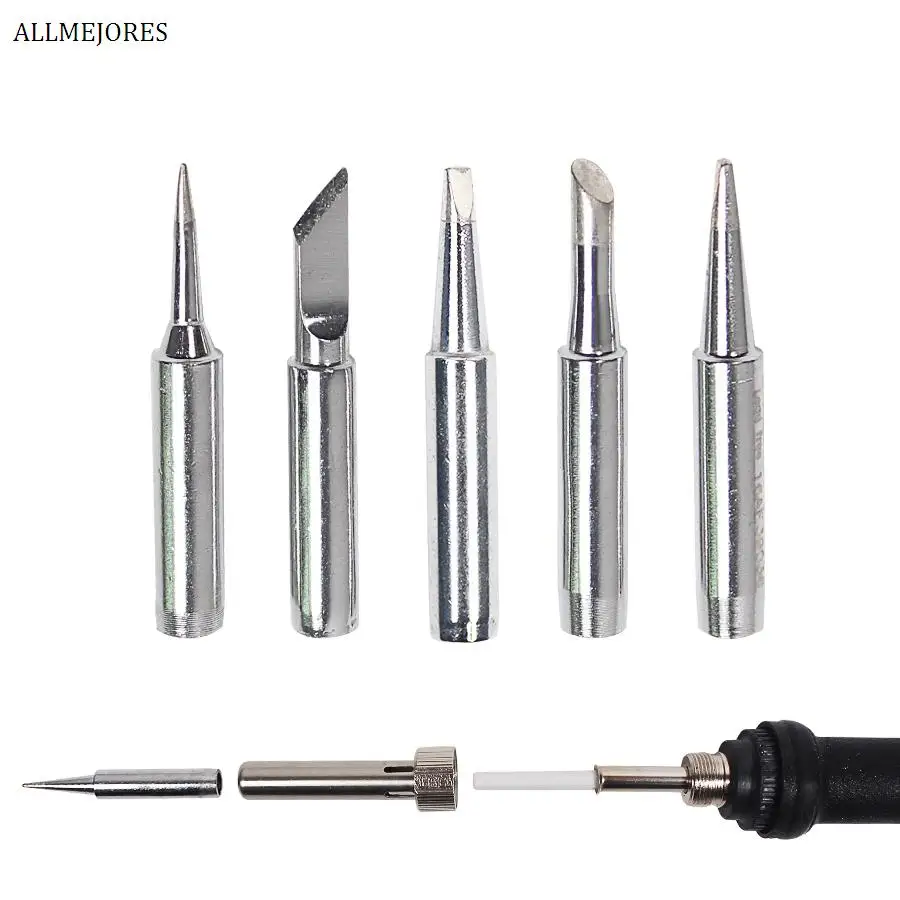 ALLMEJORES 220V 110V 60W درجة الحرارة قابل للتعديل كهربائي لحام الحديد محطة لحام لحام الحرارة قلم رصاص + 5 قطعة نصائح الولايات المتحدة و الاتحاد الأوروبي التوصيل